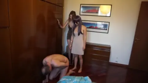 Girls Kicking His Cock And Balls Hard