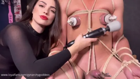 Goddess Serena Shibari Sounding Violet Wand and Suction Cups