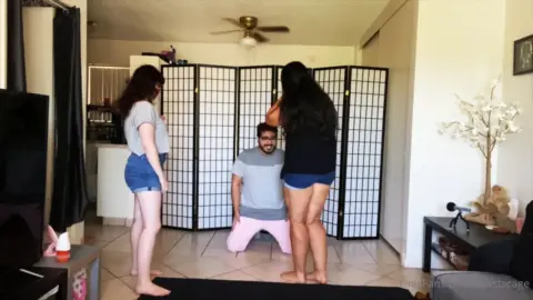 Beastcage Ballbusting – Two girls punish a lonely guy 2