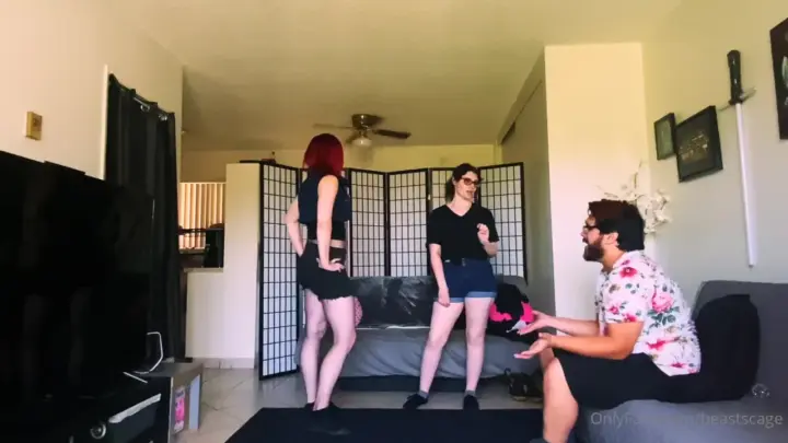 Beastcage Ballbusting – Two girls found a guy and decided to punish his balls