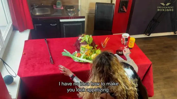 Predicamentbondage – Humiliating The Helpless Slave At The Dining Table