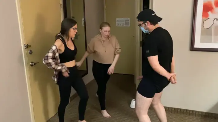 Onlyballkicking – Two Cute Chicks Ballbusting