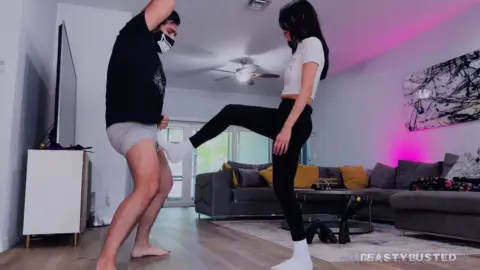 BeastyBusted – Miss Mias HARD Ballbusting And Teasing in Boots And Socks